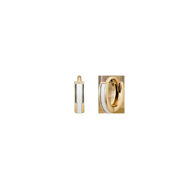 Gold&Deer 14K Goldfield Ermia Plain One-Touch Ring Earrings Yellow Gold