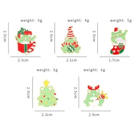 Christmas Green Frog Enamel Pins Present Sock Tree Hat Custom Pin Brooch Badge Accessories Backpack Gift for Friends Jewelry Accessories