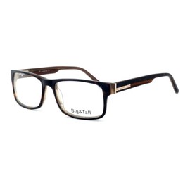 Calabria Big&Tall 10 Rectangular Blue Light Blocking Reading Glasses +3.00 Tortoise Havana Brown Gold Men