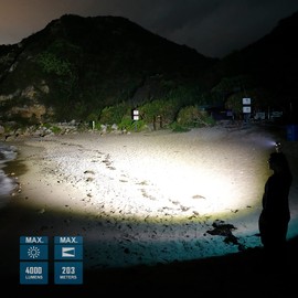 IMALENT LD70 Pocket EDC Flashlight, 4000 Lumens Compact Bright Powerful Flashlights with CREE XHP70.2 LED, Rechargeable Handheld Torch for Camping and Hiking(Blue)