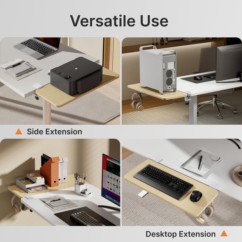 PEGZONE Desk Extender Tray, 28" x 12" Clamp On Desk
