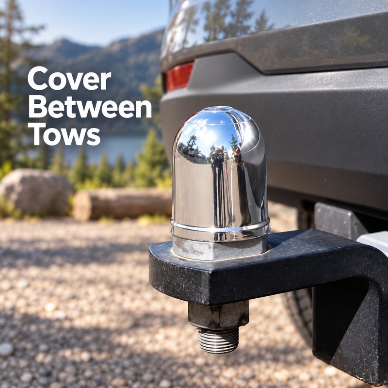 50mm Chrome Tow Ball Cover, Push-On Plastic Trailer Hitch Ball