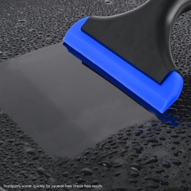 EHDIS 1PCS Window Squeegee with Handle, Flexible Rubber Squeegee, Shower Squeegees, for Glass, Mirrors, Car Windows, Bathroom, 6 INCH, Black+Blue