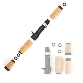 zalati Fishing Rod Handle Kit Cork Split Grip with Tackle Reel Seat Cork for DIY Rod Building Repair
