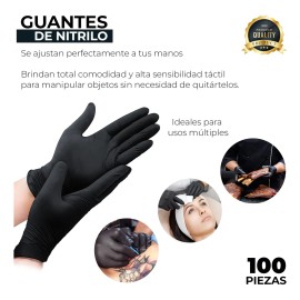 Guantes De Nitrilo Vinil Libre De Latex Sin Polvo Azul Negro