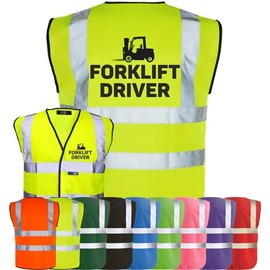 Corporate Togs FORKLIFT TRUCK DRIVER High Visibility Safety Vest Waistcoat Tabard, Health & Safety Compliant Vest, 2 Band & brace Hi-Vis Strips | Protective Safety Wear