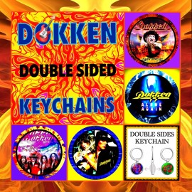 DOKKEN 2025 TOUR HEAVEN COMES DOWN  TWO DOUBLE SIDED KEYCHAINS