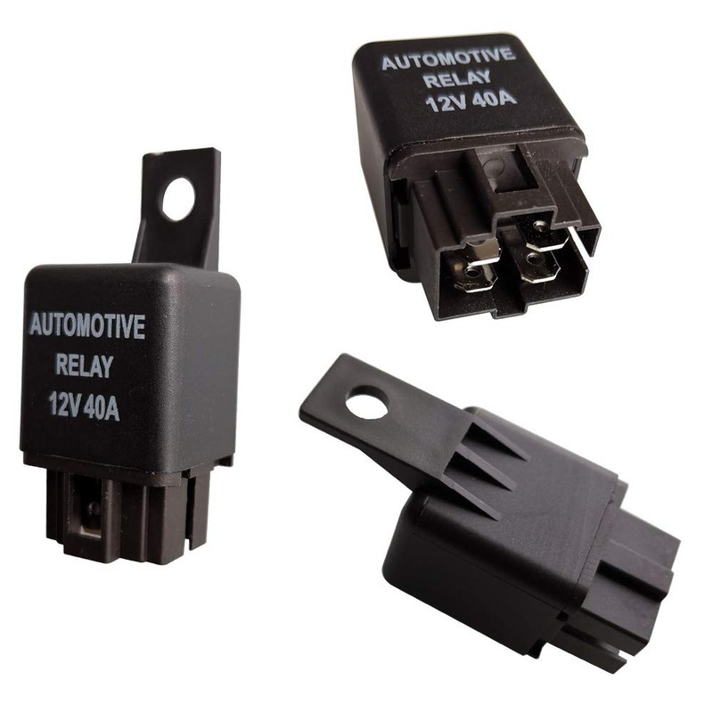 Kiligen 2pcs 12V 40A 4-Pole Relay Fuse On/Off SPST Socket