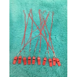 DYBADYSA 20 Pcs Red Plastic Loud Whistles with Lanyard for Referee Coaches Basketball Football Sports Training Game Event Lifeguard Survival Emergency Fun School Kids Tool Set Suppliers