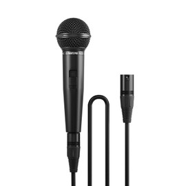 Phenyx Pro Dynamic Vocal Microphone, Cardioid Microphone with ON/Off Switch, 16.4 ft XLR Cable, Mic Clip, Storage Bag, Wired Handheld Mic for Singing, Stage, Studio, Karaoke (PM-25S)