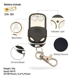 DieseRC 3pcs 433Mhz Wireless Remote Control Transmitter Keychain 1527 Learning Code 2 Buttons, for use with DieseRC Receiver