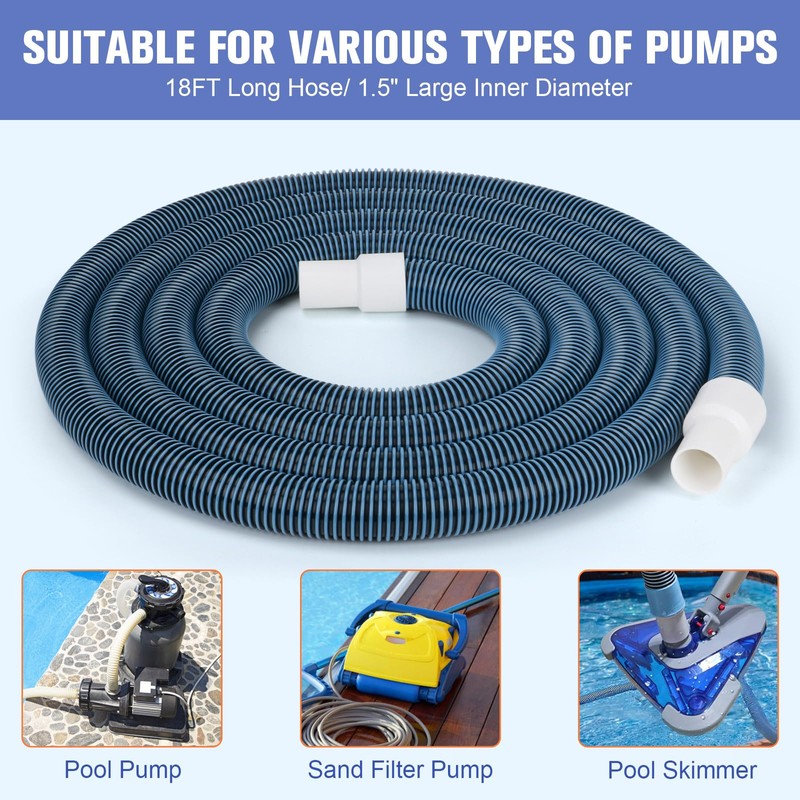 OSMOFUZE Pool Vacuum Hose, Heavy Duty Manual Swimming Pool Cleaner