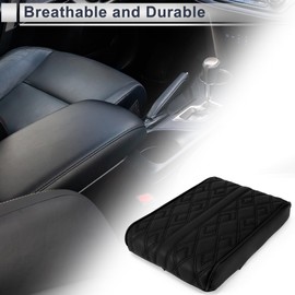 A ABSOPRO Universal Center Console Cover Car Armrest Cover Middle Console Cover Lid for Most Vehicle SUV Car Sedan 12.2"x7.87"x1.97" Black Nappa Leather