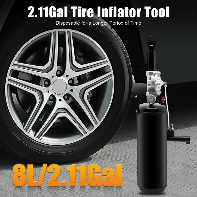 8L Portable Tire Inflator Air Compressor with Digital Gauge