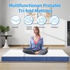 Folding Mattress Single,4 inch Memory Foam Tri Portable Trifold Mattress