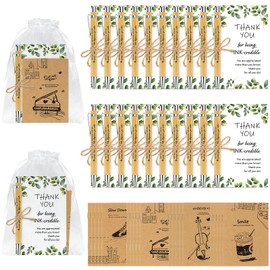 Qulable 20 Sets Thank You Gift - Employee Appreciation Gifts - Motivational Pens, Notebooks, Thank You Cards & Organza Bags - Thank You Gifts for Colleagues, Teacher Nurses & Bulk Gifts