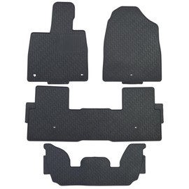 Custom-fit for 2023-2024 Honda Pilot Premium All-Weather Rubber Floor Mats Front and 2nd & 3rd Row Seat Liner Set Heavy Duty Set (Black)