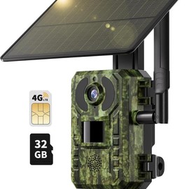 [Springtok] 4G LTE Wireless Solar Powered Trail Camera with 2K Live Video, UNLIMITED Data, NOT SUPPORT WIFI - Color: Green, Counts: 1