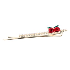 SUPVOX Elegant Cherry Rhinestone Hair Clip for Women Faux Pearl Barrette for Daily Wear and Special Occasions Charming and Versatile Fashion Accessory with Cute Cherry Design