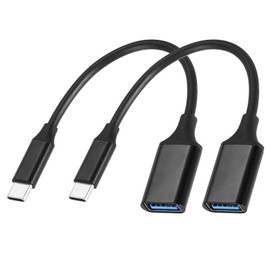 MECCANIXITY 2 Pcs USB C to USB 3.0 Adapter, USB Female to USB C Male Cable Adapter Type C Converter for Phone Laptop Car Black