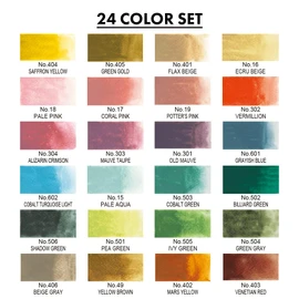 Kuretake Gansai Tambi Watercolor Pans - Set of 24, Art Nouveau