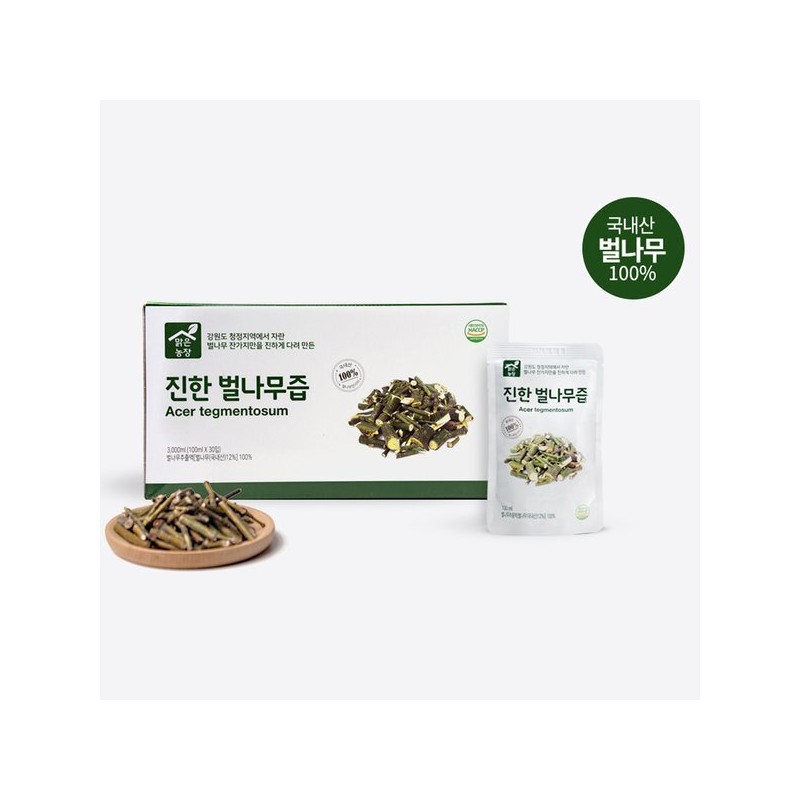 맑은농장 진한 벌나무 즙 100ml x 30개입 국내산 벌나무 진액