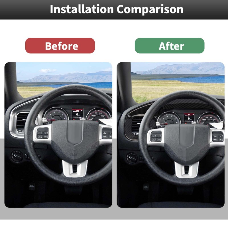 CheroCar Center Console Dashboard Trim Cover Interior Accessories for 2011-2014