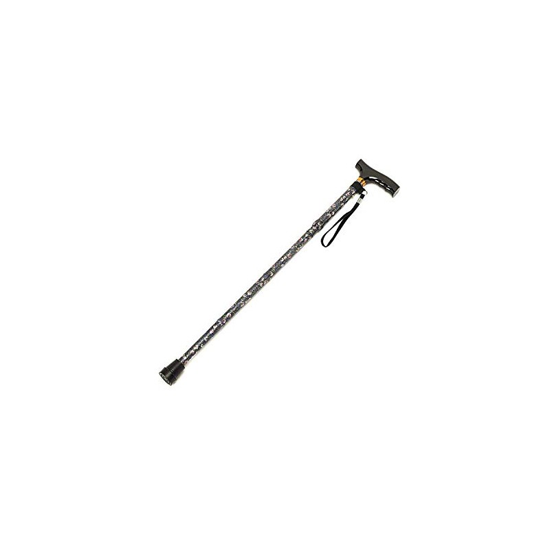 Homecraft Folding Coloured Walking Stick with Wooden Handle, Lightweight Adjustable