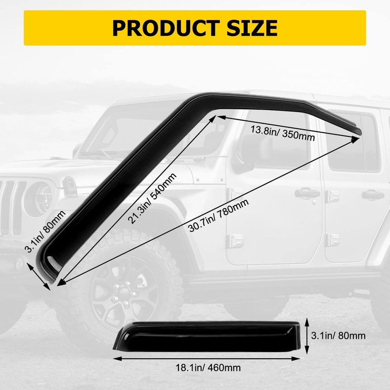 AUXMART 4Pcs Side Window Deflector Wind Rain Shade Visor Guard