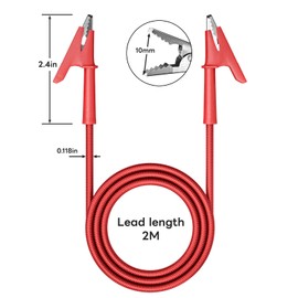 Goupchn Alligator Clips Electrical Braided Test Leads Dual Ended Crocodile Wire Cable with Insulators Clips Test Flexible Copper Cable for Electrical Testing 6.56ft/2m