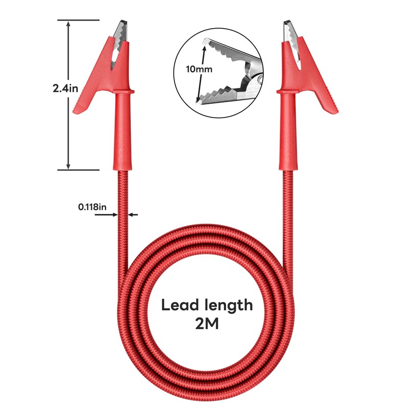 Goupchn Alligator Clips Electrical Braided Test Leads Dual Ended Crocodile