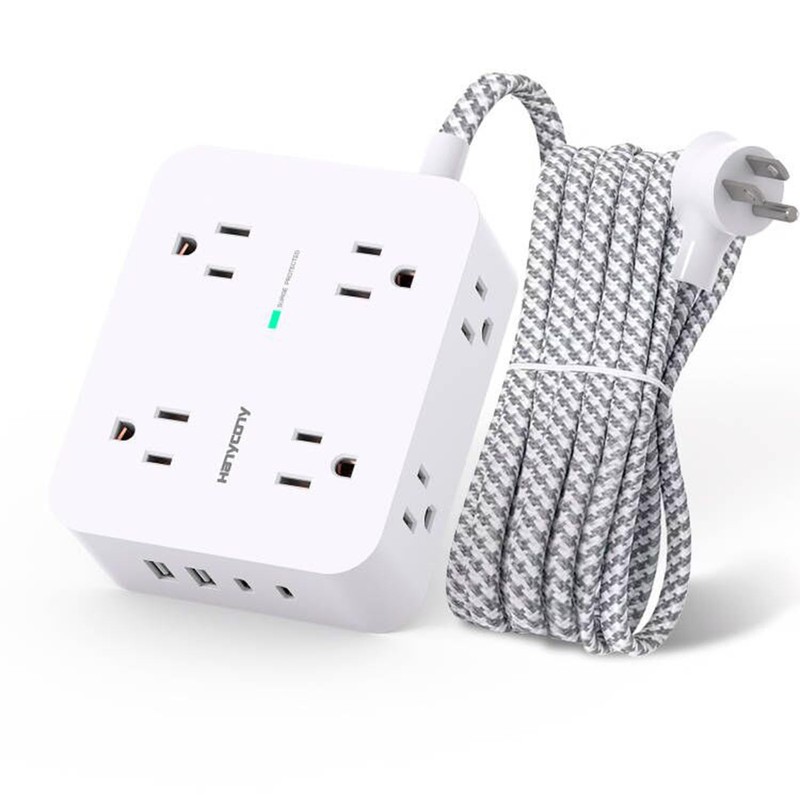 Surge Protector Power Strip - HANYCONY 8 Outlets 4 USB