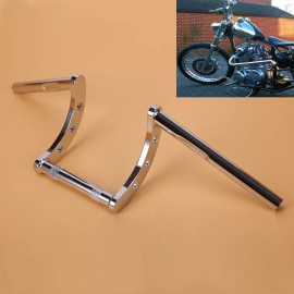 OUMURS 1'' Motorcycle Handlebars Drag Z Bar For Harley Chopper Bobber Cruiser Custom