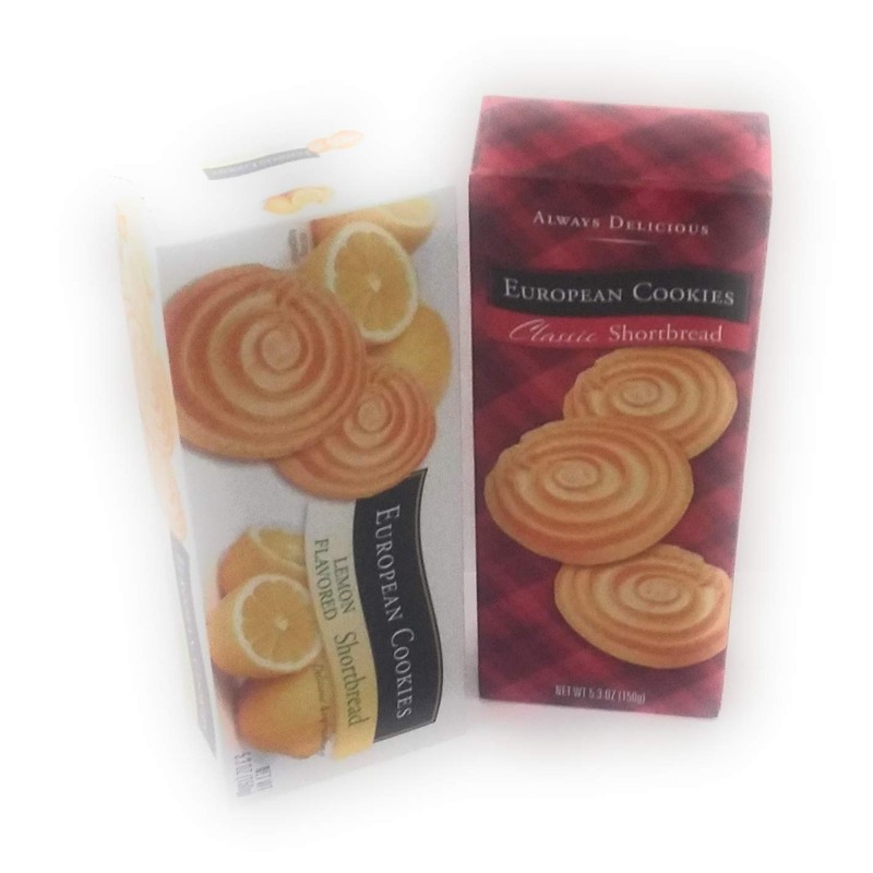European Cookies Lemon Flavored and Classic Shortbread
