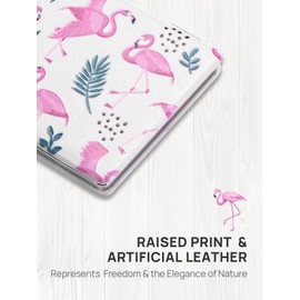 OMIRO Compact Mirror, Unique Painting PU Leather 1X/3X Magnification, Ultra Portable for Purses, 2.4" W x 3.4" L (Pink Flamingos)