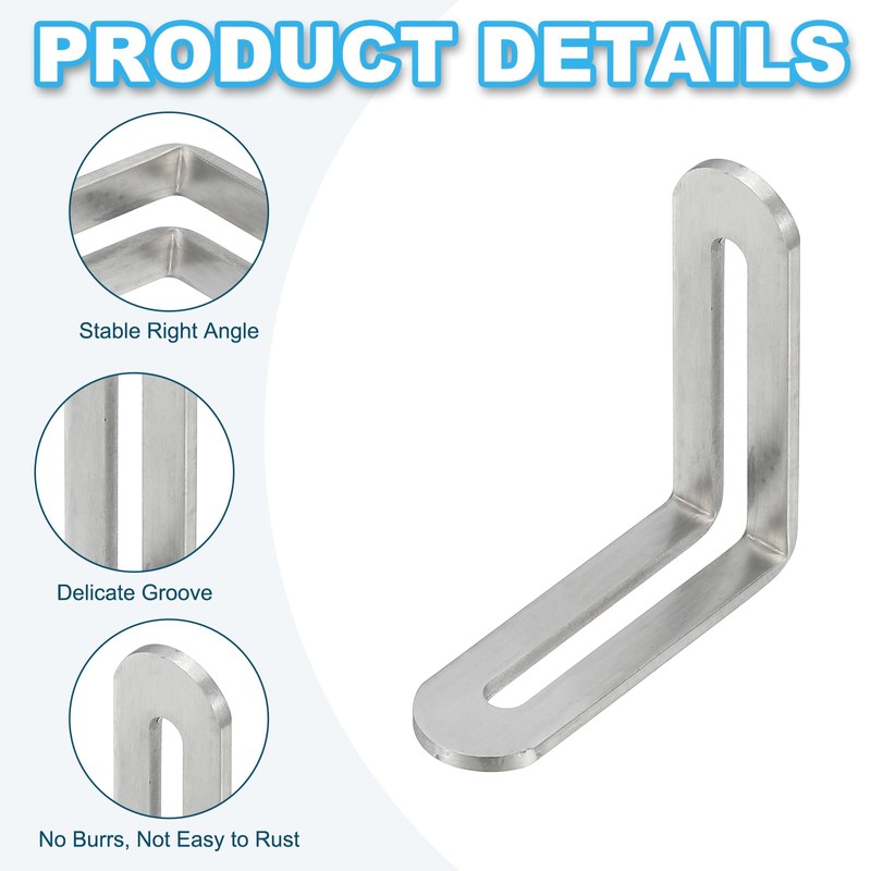PATIKIL 10pcs 58*19*58mm Slotted Adjustable Sliding Slot Joint Right Angle