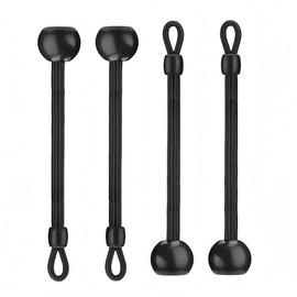 Bungee Tie Down Conversion of Exterior Sun Shades Roller up Blinds,Indoor/Outdoor ，Bungee tie is a Necessary Accessory to Secure Curtains(Black, 6 in 4pcs)