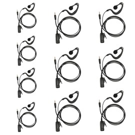 BVMAG G Shape Headset with PTT Mic Compatible for Cobra Microtalk Cxt195 PX655 Cx112 PX650 ACXT1035r ACXT145 ACXT545 RX385 RX685 Two Way Radio 10Pack