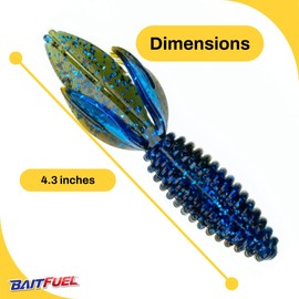 BAITFUEL B Bug Infused with Supercharged X55 Formula Gel: Fish Scent Technology with Powerful Attractants | 4.3-Inch, Okeechobee Craw (PN: X48539)