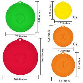 Silicone Lids for Bowls and Food Covers,7 Pack 5 Sizes Silicone Lids,Microwave Cover for Food,Reusable Silicone Bowl Covers,Silicone Lids for Pots and Pans Food Storage Cups Cans