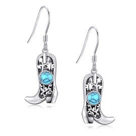 925 Sterling Silver Cowboy Boot Earrings Western Cowboy Jewelry Presents For Women Mom