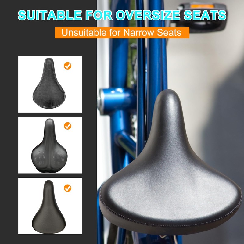 sourcing map Bike Seat Cover Bicycle Saddle Cushion with Large