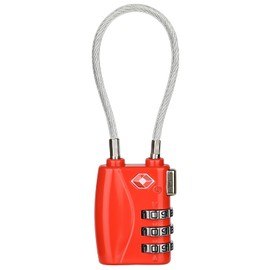 TSA Approved Luggage Locks, 3 Digit Steel cable Lock，a wire rope comgbinaiton padlock for Travel Baggage, Suitcase, Gym Lockers