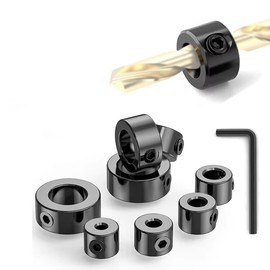 STHIRA® 9Pcs Collarines de Tope de Taladro, Anillo de Límite para Broca de Carpintería, Localizador de Brocas, 3-12 mm, Profundidad Ajustable, Herramienta para Carpintería (Broca no Incluida)