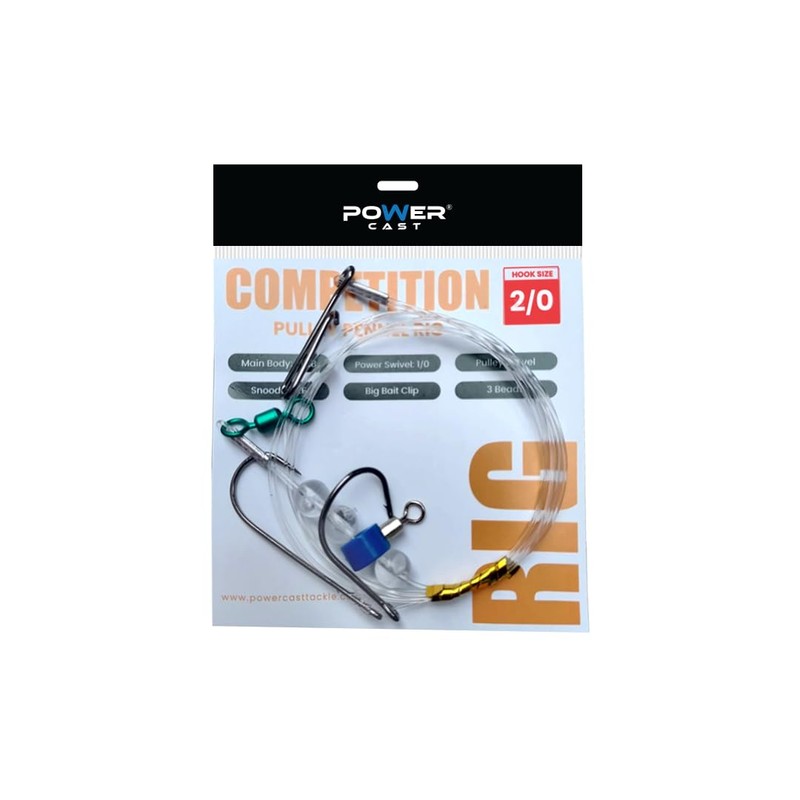 Power Cast Competition Pulley Pennel Fishing Rig Set, 2/0 and