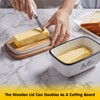 Ceramic Butter Dish with Lid and Knife for Countertop, Airtight
