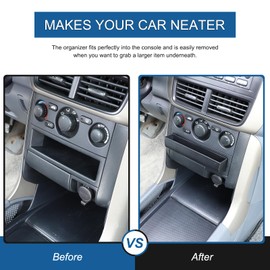 HIRUFAIT Center Console Organizer Tray for Honda Pilot 2003 2004 2005 2006 2007 2008, Console Drawer Storage Box Coin Container Accessories ABS Material