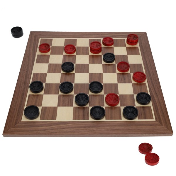 WE Games Old School Red and Black Wooden Checkers Set