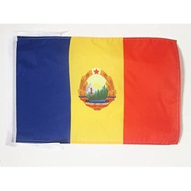 Socialist Republic of Romania 1947-1989 Flag 18'' x 12'' cords - Romanian People's Republic SMALL flags 30 x 45cm - Banner 18x12 in - AZ FLAG
