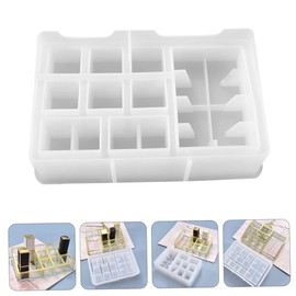 NUOBESTY Epoxy Resin Molds DIY Lipstick Storage Box Silicone Mold Makeup Organizer